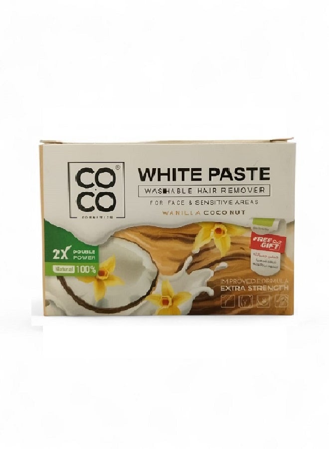 كوكو معجون شمع أبيض برائحة زهر جوز الهند والفانيليا لإزالة شعر الجسم والوجه 100 غرام - Image 1